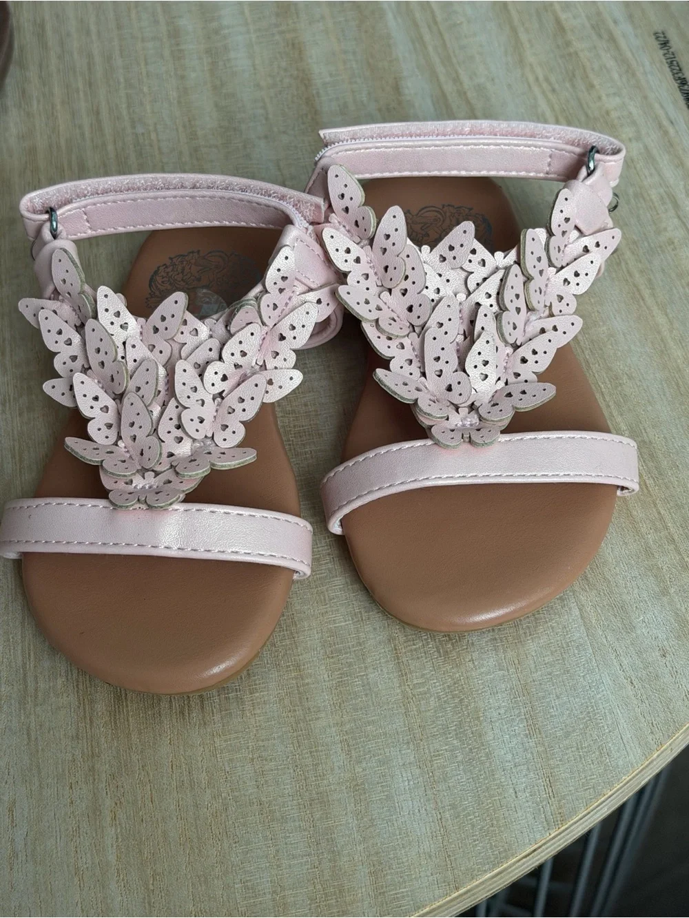 Kids Brown Ankle Boots with Pink Butterfly Sandals Set
